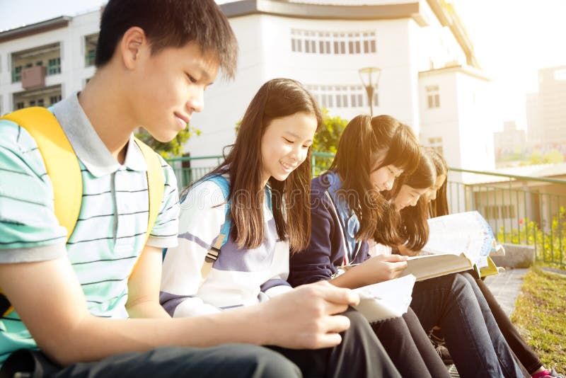 Teenage Students sitting and studying stock photos Teenage Students sitting and studying stock photos